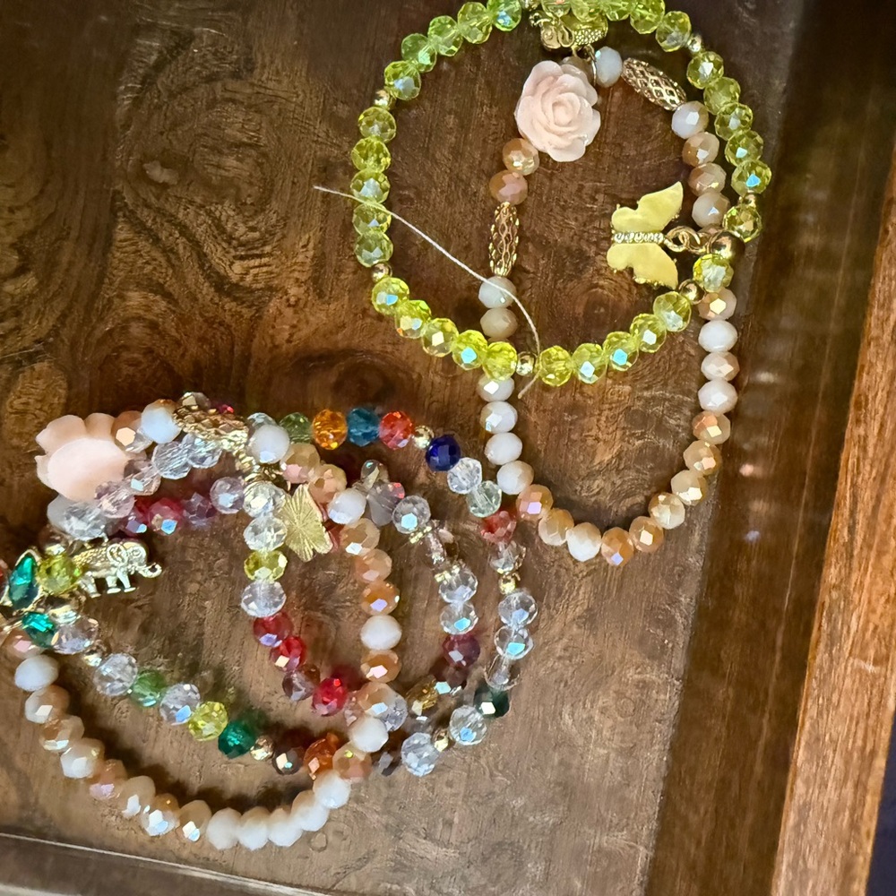 Vibrant Crystal Beaded Bracelet Set